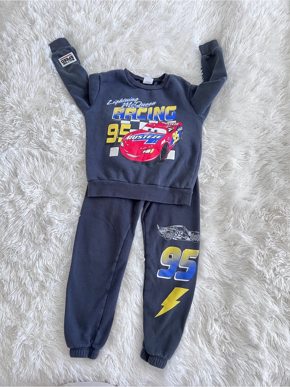 Disney Navy Lightning McQueen Racing Sweatshirt & Jogger Set